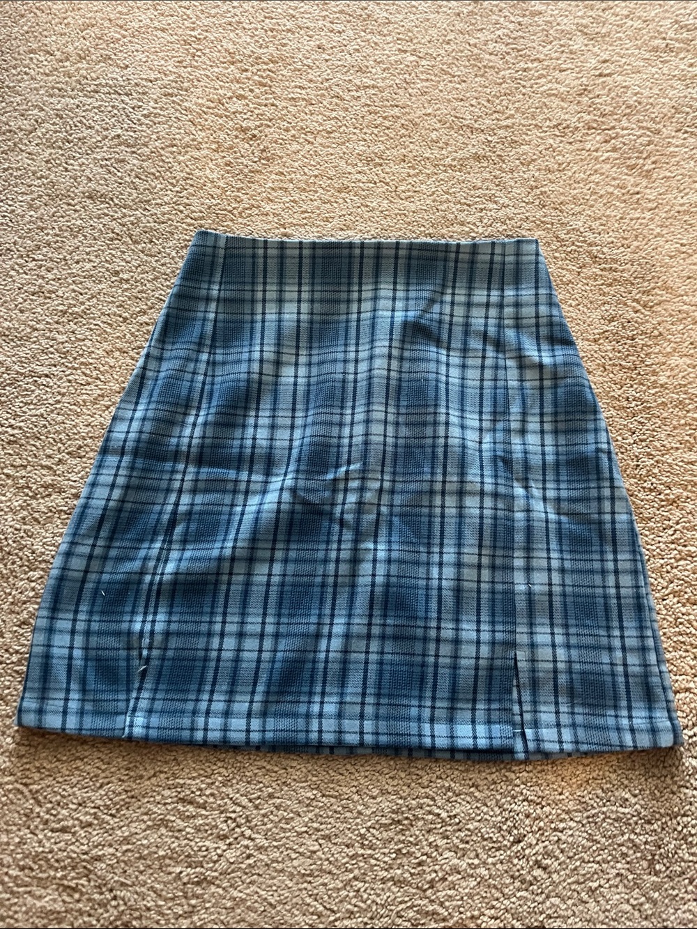 Brandy Melville Blue Plaid Mini Skirt